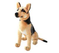Jouet De Berger Allemand - Figurine en Peluche Réaliste de 24 cm, Statue D'ornement Assise Confortable, Sculpture D'animal De Compagnie Détaillée | Colocataire Décoratif Mignonne Pour Le Salon
