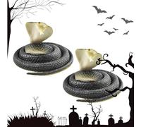 Jouet de Blague de Faux Serpent, 2 pièces Accessoires effrayants réalistes - Jouet de Blague en Caoutchouc d'imitation, pour Anniversaire, fête des, Maison ou résidence