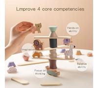 Jouet de Bloc de Construction en Bois de Fabrication Exquise, Ensemble de Jeu D'enfance Heureuse pour Les Enfants, Outil éducatif de Jouet de Forme de Conception Animale D'étude Amusante