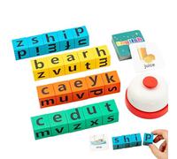 Jouet de bloc d'orthographe, jeu d'orthographe de l'alphabet pour enfants | Jeu de cartes multijoueur pour enfants - Jouet d'apprentissage pour enfants, blocs de puzzle de l'alphabet pour ed