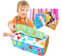 Jouet de boîte à mouchoirs pour bébés - Boîte à mouchoirs magique pour jouet bébé - Boîte d'écharpe douce colorée, jouets éducatifs, jouets froissés pour 3 6 9 12 mois tout-petits nourrissons nouveau-