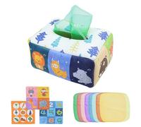 Jouet de boîte de tissus pour bébé - jouet de traction sensorielle inspirée de, 8 foulards et 3 papiers froissés | Apprendre des jouets pour les tout-petits, le développement de la motricit