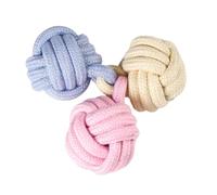 Jouet de boule de corde,Jouet de boule de corde pour chien - Boules de coton à mâcher,Jouets en corde avec boule avec nœud pour chien, jouet en coton à mâcher pour dentices