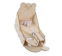 Jouet de Bowling de bureau interactif en bois, ensemble d ' expérimentation scientifique pour, jouet d ' apprentissage amusant de la physique, projet éducatif Wooden Desktop Bowling Science