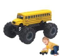 Jouet de bus scolaire à poussée : véhicule en alliage de 6 pouces, autobus de jeu motorisé à friction, voiture avec carrosserie en métal durable | Jouet de développement d'apprenti