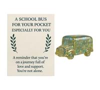 Jouet de bus scolaire - Cartes de câlins de poche, poche à câliner pour cartes de bus scolaires | Soins inspirants solides - Ce jouet de bus scolaire incarne l'amour et le