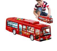 Jouet de bus - Véhicule de jeu de rôle à piles de 25 cm, modèle de conduite éducatif, jouets lumineux et musicaux interactifs, pneus réalistes | Voiture de jeu réaliste à portes ouvrantes pour cadeau