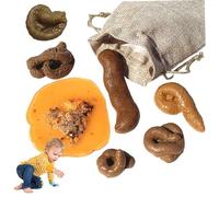 Jouet de caca, 7pcs fausse caca, jouet extensible réaliste avec sac à cordon, gags pour adultes et farce de blague pratique pour les fournitures fête floc la journée des imbéciles d'Hallowee