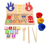 Jouet de calcul de nombres - Jeu de correspondance de perles en bois | Tasse trieuse de couleurs arc-en- éducative | Jouet mathématique à compter : à partir de 3 ans, apprentissage en ca