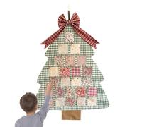 Jouet de calendrier de l'Avent réutilisable 24 jours Décoration de Noël en tissu Décoration de maison Calendrier de l'Avent en tissu pour hommes, femmes, et adolescents
