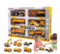 Jouet de camion de construction, jouets pour véhicules techniques, camion de mélangeur, camion de mélangeur, 6 pièces, jouets robustes en alliage, jouets de pelleteuse rétractables pour enfants et