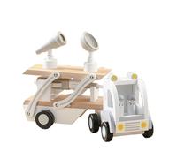 Jouet de camion transporteur de voiture, kit de remorquage en bois amovible avec transport de fusées | Camion jouet pour transporter des voitures, pour garçons et filles véhicules de construction et J
