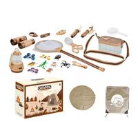 Jouet de camping pour - Jeu de rôle - Tente de camping - Jouet réaliste pour feu de - Faux ustensiles de pique-nique - Rangement portable