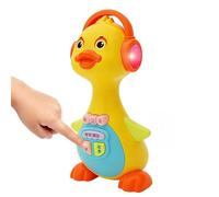 Jouet de canard dansant, apprentissage précoce lumineux, jouet rampant de 8 pouces, animal électronique avec musique et mouvement, canard interactif coloré pour les tout-petits avec des pieds doux, je