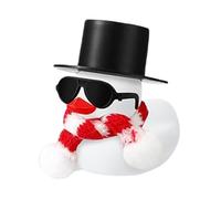 Jouet de canard jaune en caoutchouc - canard de bain grincheux, petite figurine festive, ornement de canard de vacances | Jouet de canard mignon avec chapeau et nuances, baignoire jouer pour les tout-