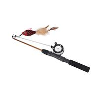 Jouet de Canne à Pêche pour Chat, Conception de Modélisation de Poisson Réaliste, Fonctionnement Manuel Pratique du Moulinet, Jouet Attrayant pour Chat pour des Sessions de Jeu Amusantes