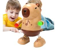 Jouet de Capibara - Jouet musical électrique pour animaux de dessin animé | Figurine qui secoue le corps alimenté par piles avec sons et équipement éducatif éclairé