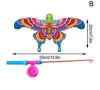 Jouet De Cerf-Volant Pour Enfants,Mini Jouets Pliables En Plastique,Aigle De Dessin Animé,Frein À Main,Canne À Pêche,Papillons Pour Enfants,Jouet Amusant En Plein Air - Type Butterfly