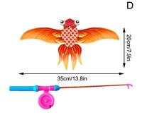 Jouet De Cerf-Volant Pour Enfants,Mini Jouets Pliables En Plastique,Aigle De Dessin Animé,Frein À Main,Canne À Pêche,Papillons Pour Enfants,Jouet Amusant En Plein Air - Type Fish