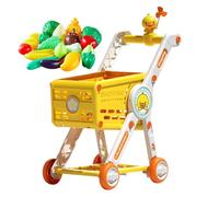 Jouet de chariot de courses pour enfants, jeu de chariot supermarché avec accessoires de jeu symbolique | Rôles avec accessoires de cuisine pour anniversaire, élèves préscolaires, enfants