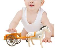 Jouet de charrette tiré par des Chevaux, Jouet de Cheval de Marche - Décoration de Bureau en calèche - Modèle de Chariot tiré par des Chevaux rétro pour la Maison, l'école et la garderie