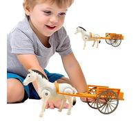 Jouet de charrette tiré par des Chevaux, Jouet de Cheval de Marche, Jouet de calèche électrique, Modèle de Chariot tiré par des Chevaux rétro pour la Maison, l'école et la garderie