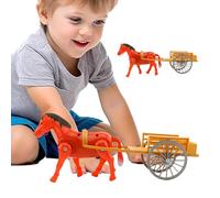 Jouet De Charrette Tiré Par Des Chevaux, Jouet De Cheval Marche | Décoration Bureau Modèle Chariot Vintage | Calèche Électrique Rétro, Ornement Tiré Par Des Chevaux La Maison, L