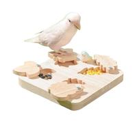 Jouet de chasse à nourriture pour oiseaux - Distributeur de nourriture interactif en bois pour perruches, stimulation mentale pour cages, alimentation lente pour enrichissement cognitif