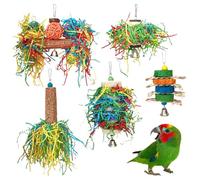 Jouet de chasse aux oiseaux, recherche de nourriture colorée et jouets déchirés pour oiseaux - Jouet d'emploi anti-grignotage, anti-destruction, avec fonction friandise pour perruches, calopsittes