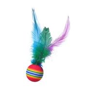 Jouet De Chat À Balle - Boule Gonflable Interactive avec des Plumes Naturelles | Cat Feather Toy | Boules De Jouets De Chat avec Plumes Chaton De Dentition pour Jouer | Divertissement pour Animaux De