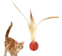 Jouet de chat à boule de plumes, balles de chat toys pour chats intérieurs, Jouet de chat à balle de interactif, Chien interactif gibier chaton mâchonne des fournitures pour une connexion physique plu