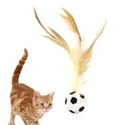Jouet de Chat à Boule de Plumes, balles de Chat Toys pour Chats intérieurs | Jouet de Chien interactif avec des Plumes,Chien interactif gibier Chaton mâchonne des Fournitures pour Une Connexion