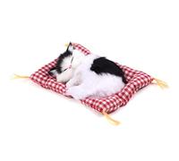 Jouet de Chat endormi Simulation Belle poupée sonore Mignonne Peluche Jouet de Chat endormi sur Tapis Décorations en Peluche Excellent Cadeau pour Les Enfants Jouets pour Chats pour Enfants