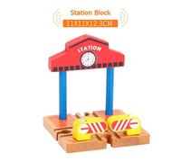 Jouet De Chemin De Fer En Bois, Petite Station-Service, Accessoires De Bloc De Route Transversale Adaptés À Thomas Biro, Jouets Pour Enfants, Cadeaux De Noël
