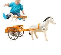 Jouet de cheval de marche, jouet de cheval électrique | Décoration de bureau avec modèle de voiture | Modèle rétro de marche rétro de chariot d'équitation pour la maison, l'école, la maternelle