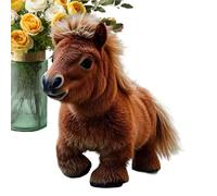 Jouet de cheval robot en peluche - Couronne électronique, animal de compagnie interactif doux, animal de simulation intelligent, mouvement de marche réaliste, café brun blanc | Compagnon animal robot