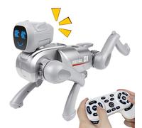 Jouet de chien mécanique intelligent - animal de compagnie de robot de simulation 2.4 g avec dialogue vocal, expressions mignonnes, lumières LED, contrôle des applications mobiles, actions programmabl