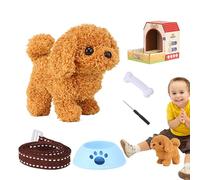 Jouet de Chiot à Pied pour Tout-Petit, Chien électrique,en Peluche Animal de Compagnie électronique - Animaux interactifs électroniques Chien avec Une Corde Barailage de la Corde Tournette pour Les