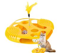 Jouet de circuit de boules pour chats - Piste boule roulante pour chats avec plumes - Jeu interaction pour chatons - L'ennui s'entraîne et enrichit le divertissement et l'entraînement
