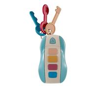 Jouet de clé de voiture simulé, lumière cool, 10 chansons, couleurs vives, 4 sons, télécommande pour les tout-petits, pour les petites mains (bleu)