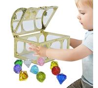 Jouet de Coffre au trésor - Grand Coffre de Pirate ABS, boîte de Rangement décorative Surprise, Collection de Jouets Amusants, activité de Cadeau de fête en Classe | pour Les Jouent à la