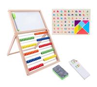 Jouet de comptage en bois avec tableau d'écriture double face, aide à l'enseignement des mathématiques pour enfants d'âge préscolaire, compétences en mathématiques, kit de calculatrice pour enfants
