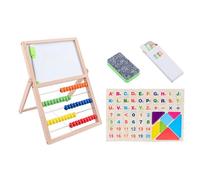 Jouet de comptage en bois avec tableau d'écriture double face, aide à l'enseignement des mathématiques pour enfants d'âge préscolaire, compétences en mathématiques, kit de calculatrice pour enfants