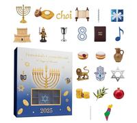 Jouet de compte à rebours Hanukka, pendentif plat en acrylique 2D pour décoration d'intérieur - Calendrier de compte à rebours - Pour hommes, femmes, adolescents, mari, épouse, fils, fille