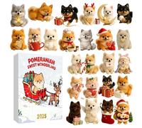 Jouet de compte à rebours pour Noël | Pendentif plat en acrylique 2D | Calendrier de compte à rebours avec chiens pour 24 jours | Pour hommes, femmes, filles, adolescents, épouse, mari, fils Hi