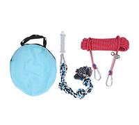 Jouet de Corde de Chien de Printemps 49.2ft | Jouet de remorqueur interactif pour Les Petits/Moyens/Grands Chiens | Builder Musculaire sûr avec Action d'amortisseur | Corde en (Red)