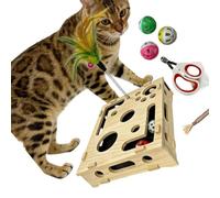 Jouet De Coupe Automatique Des Griffes Fabriqué À Partir De Bois Avec Sphère Mobile Et Itinéraire Pour Divertir La Stimulation Mentale Puzzle À Gratter Pour Chats Puzzle Pour Animaux De Compagnie À En