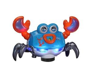 Jouet de crabe rampant-crabe mobile interactif musical avec lumières LED, jouet d'activité sensorielle pour bébé, jouets pour animaux rampants d'évitement automatique des obstacles | Jouets d'apprenti
