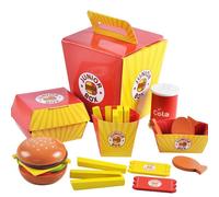 Jouet De Cuisine En Bois, Simulation De Frites, Hamburger, Seau Familial, Combinaison, Maison De Jeu, Modèle Alimentaire, Jouet Éducatif Pour Enfants