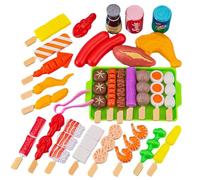 Jouet De Cuisine Enfant, Jeu De Barbecue Ensemble De Jouet Alimentaire Réaliste BBQ Barbecue Pretend Play Grill Toy Set - De Gril Semblant Jouer De Cuisine Jouets Interactifs pour Accessoires